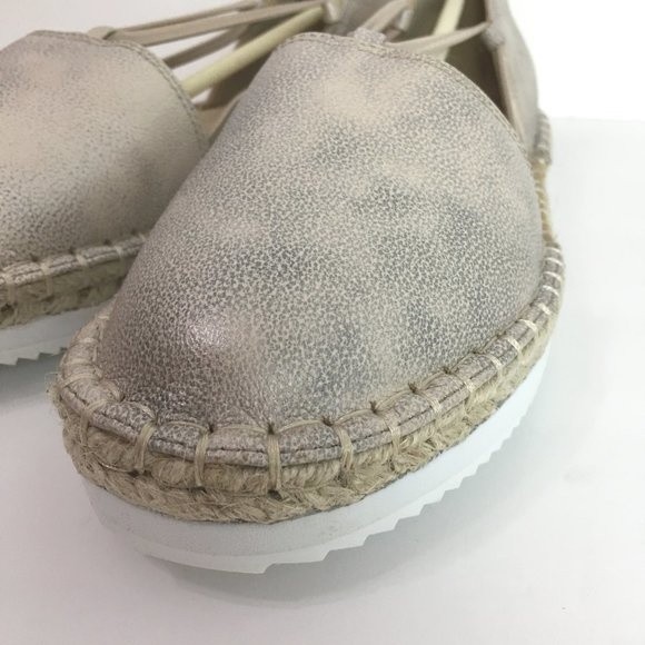 7.5W 7.5 WIDE Rockport Pink Silver Metallic Seaview Espadrilles Bungee Flats NEW - Picture 5 of 16